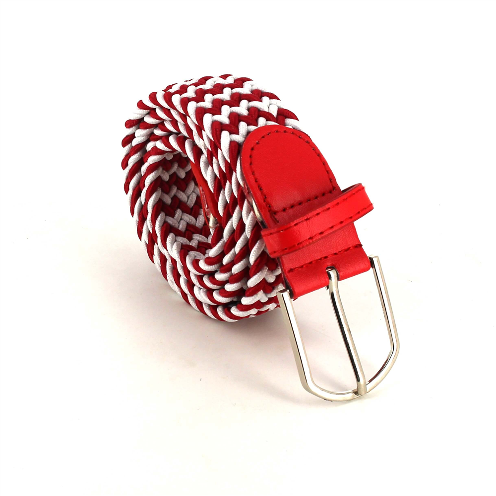 Cinturón Elástico Blanco y Rojo
