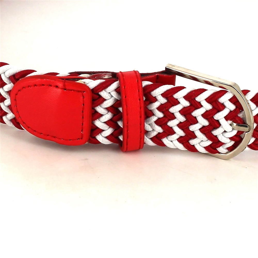 Cinturón Elástico Blanco y Rojo