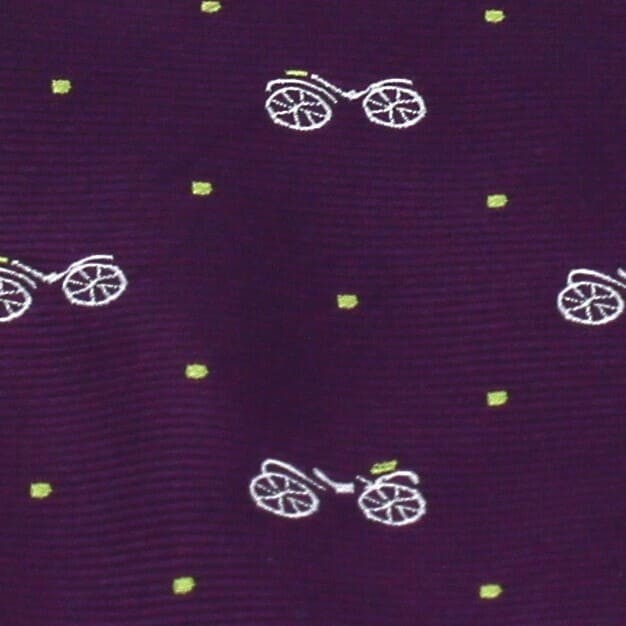 Corbata Estrecha Bicicletas Retro Morada