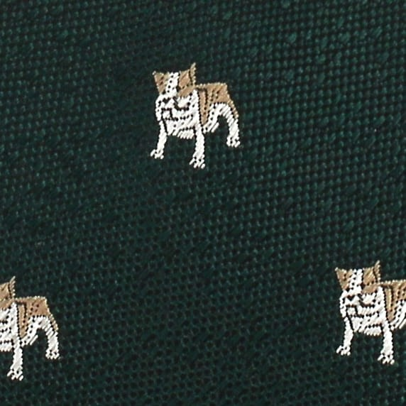Corbata Estrecha Bulldog Verde
