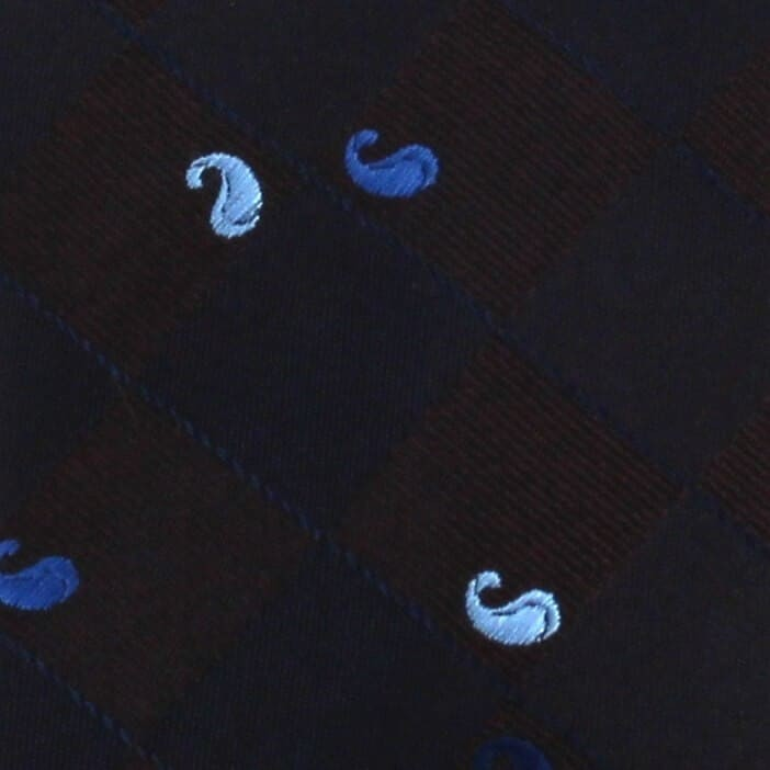 Corbata Estrecha Paisley Marrón
