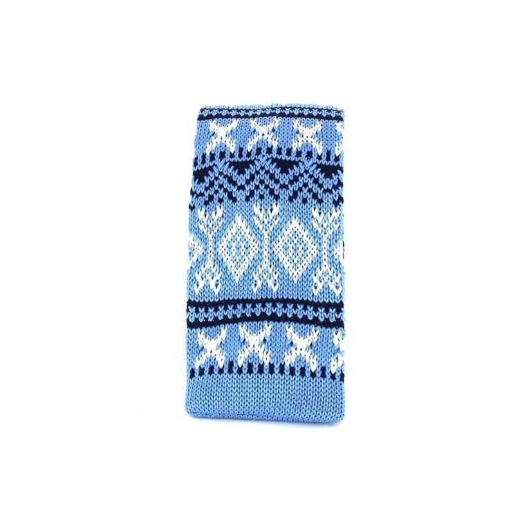 Corbata Punto Celeste Estampado Invernal