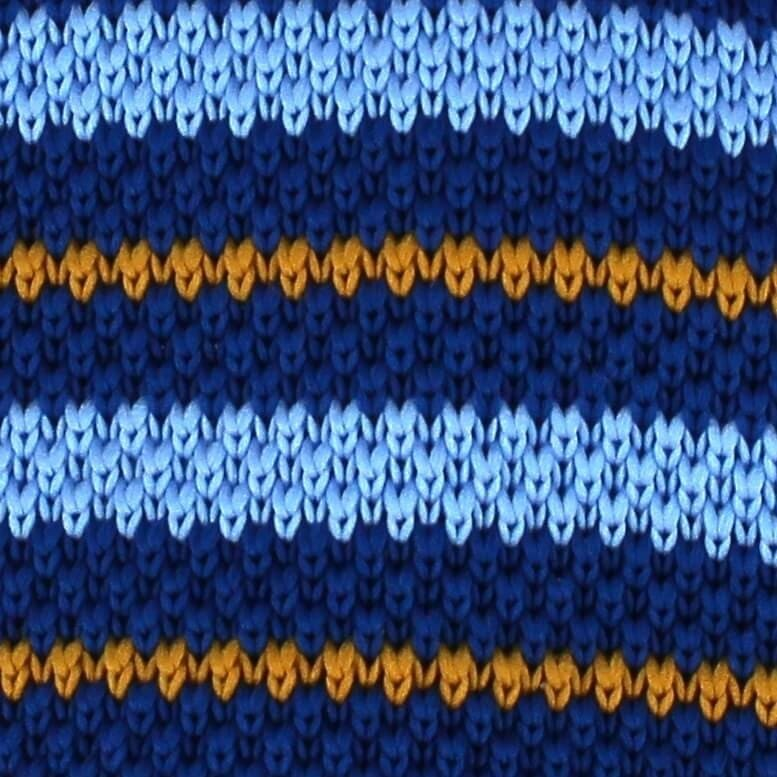 Corbata Punto Rayas Azul y Amarilla