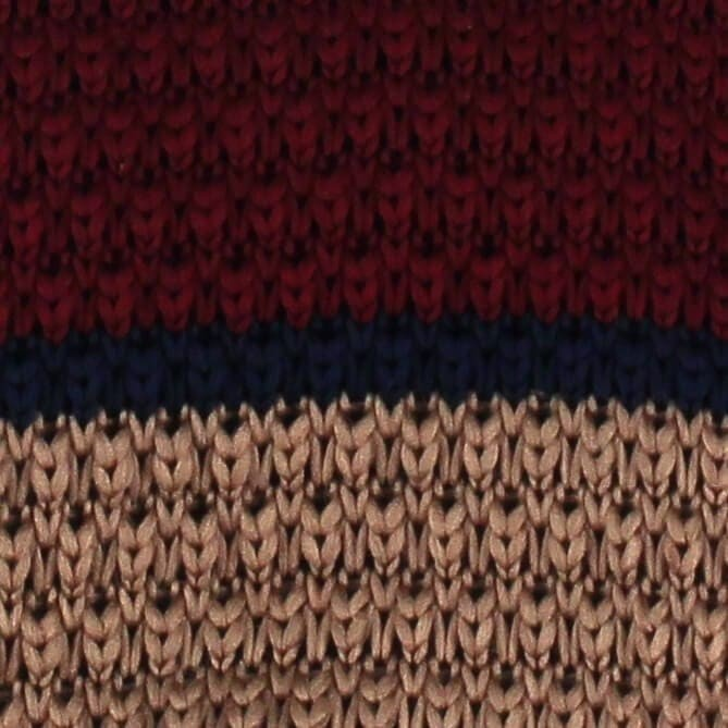 Corbata Punto Rayas Beige y Marrón