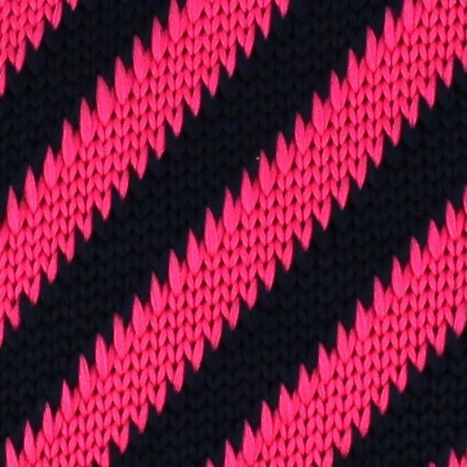 Corbata Punto Rayas Diag. Azul Oscuro y Rosa