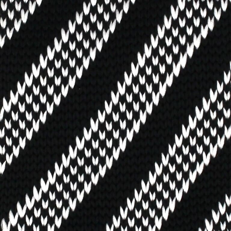 Corbata Punto Rayas Diag. Negra y Blanca