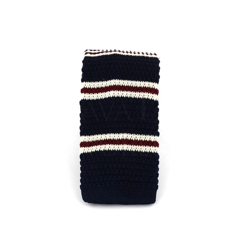 Corbata Punto Rayas Finas Azul Oscuro