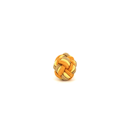 Gemelos Doble Bola Dorado, Amarillo y Beige