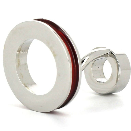 Gemelos Esmaltados Doble Bola Rojos