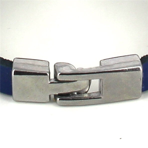 Pulsera Cuero Azul con Ancla