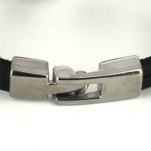 Pulsera Cuero  Negro con Ancla