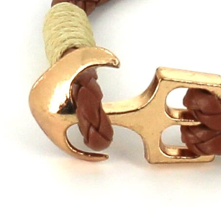 Pulsera Trenzada Cuero con Ancla