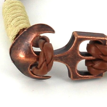 Pulsera Trenzada Cuero con Ancla