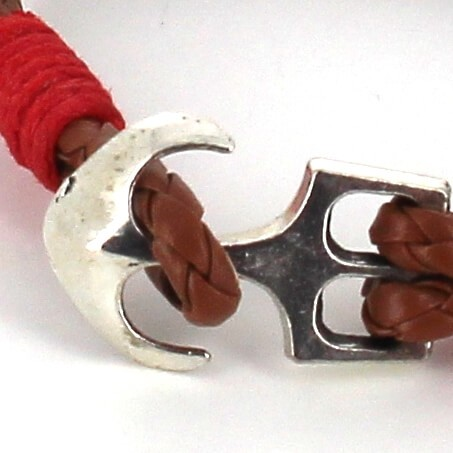 Pulsera Trenzada Cuero con Ancla