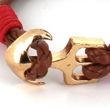 Pulsera Trenzada Cuero con Ancla
