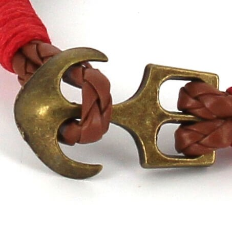 Pulsera Trenzada Cuero con Ancla