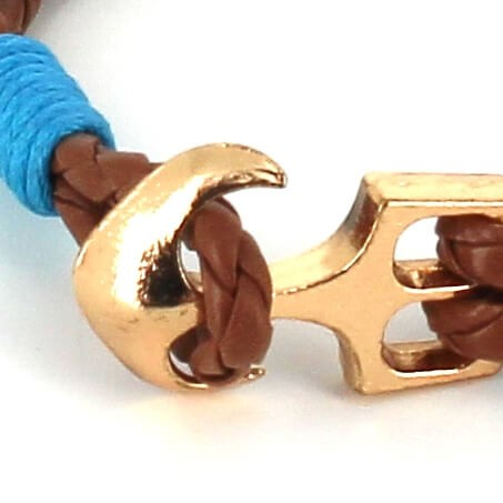 Pulsera Trenzada Cuero con Ancla