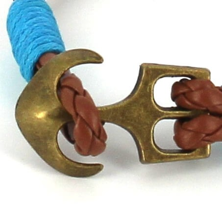 Pulsera Trenzada Cuero con Ancla