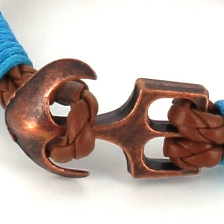 Pulsera Trenzada Cuero con Ancla