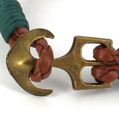 Pulsera Trenzada Cuero con Ancla