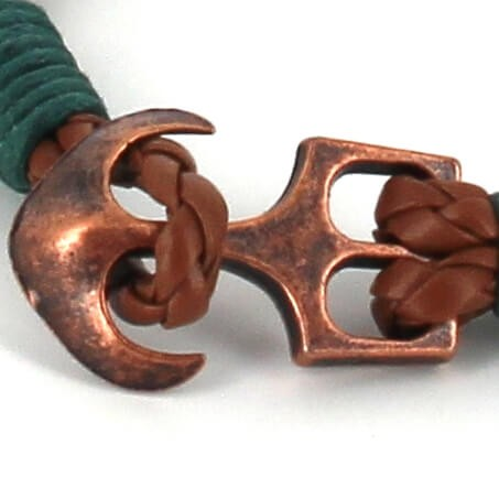 Pulsera Trenzada Cuero con Ancla