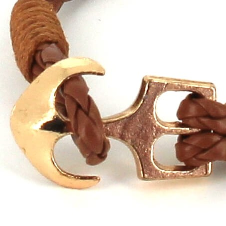 Pulsera Trenzada Cuero con Ancla