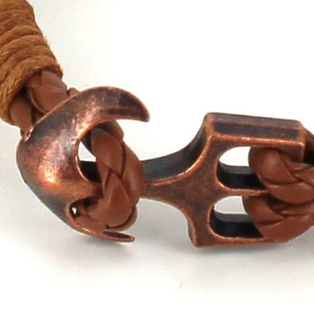 Pulsera Trenzada Cuero con Ancla