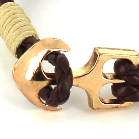 Pulsera Trenzada Cuero con Ancla