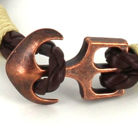 Pulsera Trenzada Cuero con Ancla