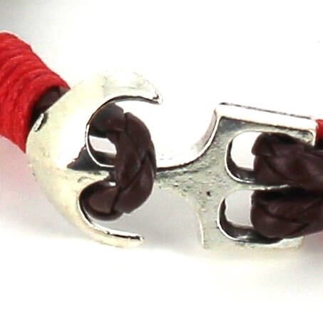 Pulsera Trenzada Cuero con Ancla