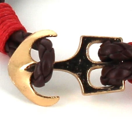 Pulsera Trenzada Cuero con Ancla