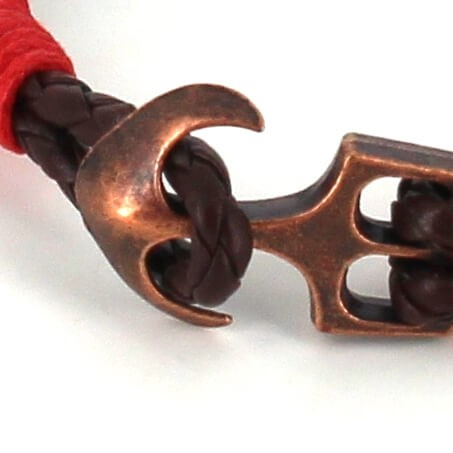 Pulsera Trenzada Cuero con Ancla
