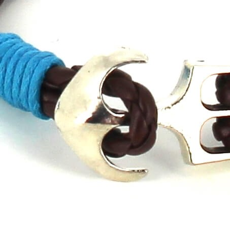 Pulsera Trenzada Cuero con Ancla