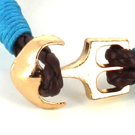 Pulsera Trenzada Cuero con Ancla