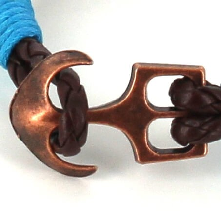 Pulsera Trenzada Cuero con Ancla