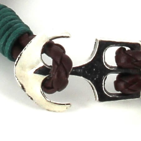 Pulsera Trenzada Cuero con Ancla