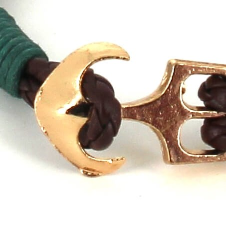Pulsera Trenzada Cuero con Ancla