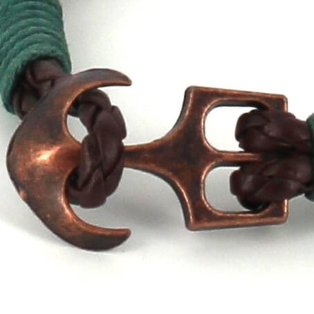 Pulsera Trenzada Cuero con Ancla