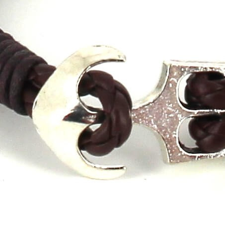 Pulsera Trenzada Cuero con Ancla
