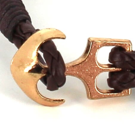 Pulsera Trenzada Cuero con Ancla
