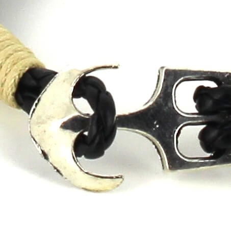 Pulsera Trenzada Cuero con Ancla