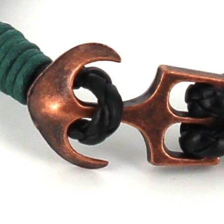 Pulsera Trenzada Cuero con Ancla