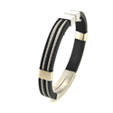 Pulsera con Cordaje de Acero y Caucho Negro I