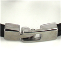 Pulsera Cuero  Negro con Ancla