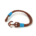 Pulsera Trenzada Cuero con Ancla