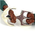 Pulsera Trenzada Cuero con Ancla