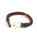Pulsera Trenzada Cuero con Ancla