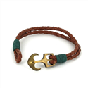 Pulsera Trenzada Cuero con Ancla