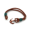 Pulsera Trenzada Cuero con Ancla