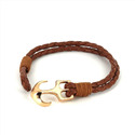 Pulsera Trenzada Cuero con Ancla